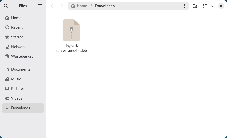 The Ilopad .deb package shown in the Files app Downloads folder
