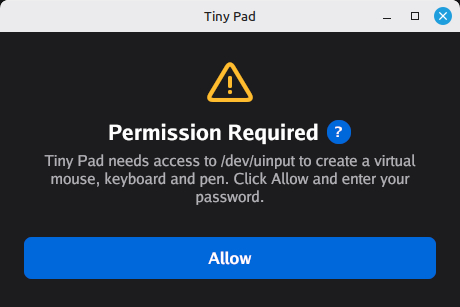 Ilopad window titled Permission Required, with the Allow button