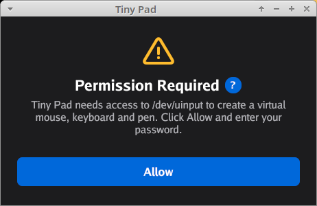 Ilopad window titled Permission Required, with an Allow button