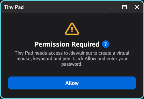 Ilopad window titled Permission Required, with the Allow button