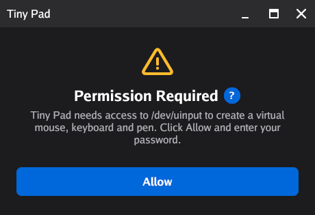 Ilopad window titled Permission Required, with the Allow button